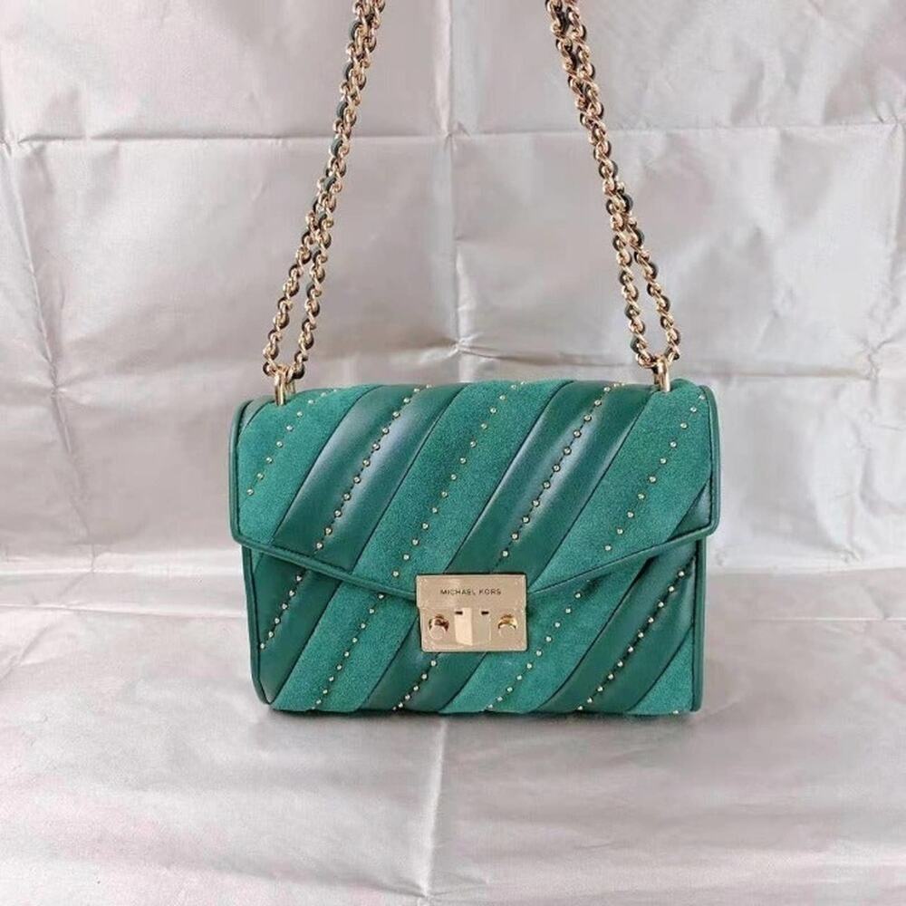Michael Kors 35F1GXOL2U Medium Flap Shoulder In Racing Green